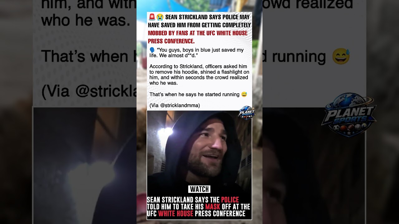 😭😅 Sean Strickland Says Police Saved Him From Fan Chaos #shorts