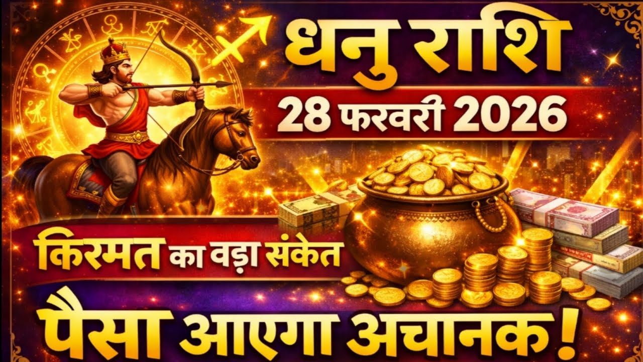धनु राशि 28 फरवरी 2026 | किस्मत का बड़ा संकेत | पैसा आएगा अचानक!@CrazyAstroGyan 