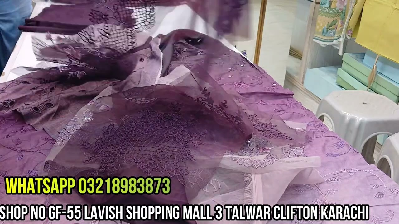 Noor By SAADIA ASAD Luxury Eid Hand Work Schiffili Laserkari Available at Sharif Collection