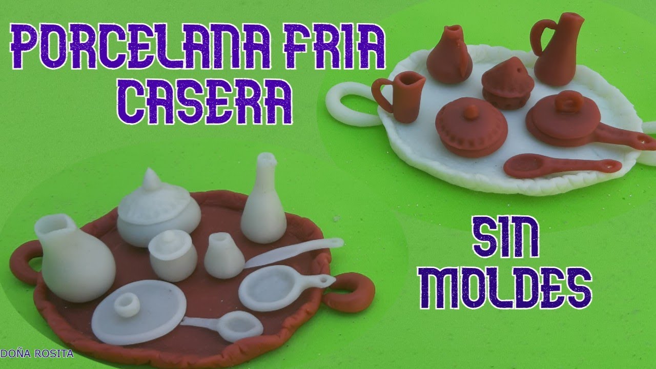 Como hacer minis VASIJAS O JARRONES en porcelana fria casera SIN MOLDES , Manualidades faciles