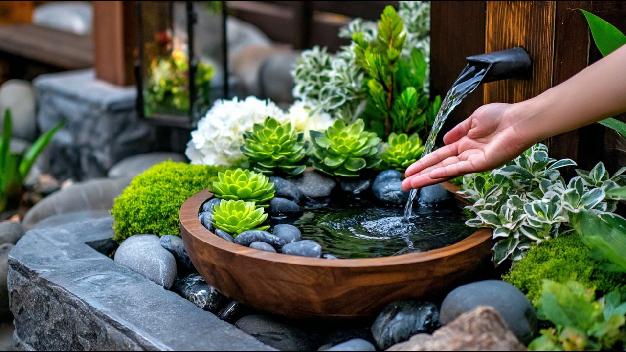 Миниатюрные водные сооружения своими руками для тихих небольших пространств | Идеи оазиса на задн...