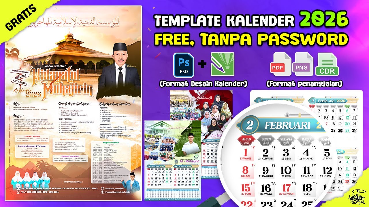 Template Kalender 2026 | Format Corel 乂 Photoshop