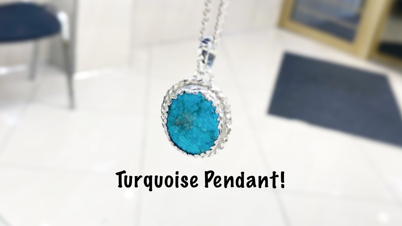 Silver Turquoise Pendant Making - Jewelry Making - How it’s Made - 4K Video