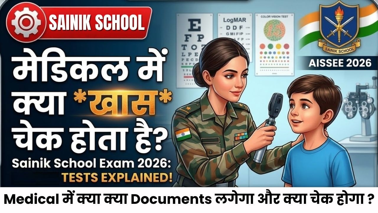 AISSEE Sainik School Medical exam में क्या क्या Check होता है ? AISSEE 2026 E Counselling Admission