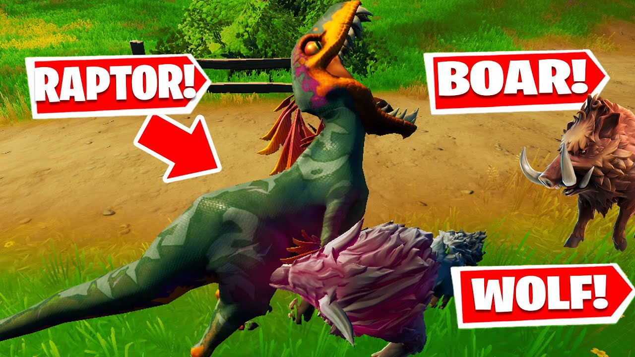 Boar + Wolf vs Raptors Fortnite Epic Battles Part 1 - Chapter 2 season 6