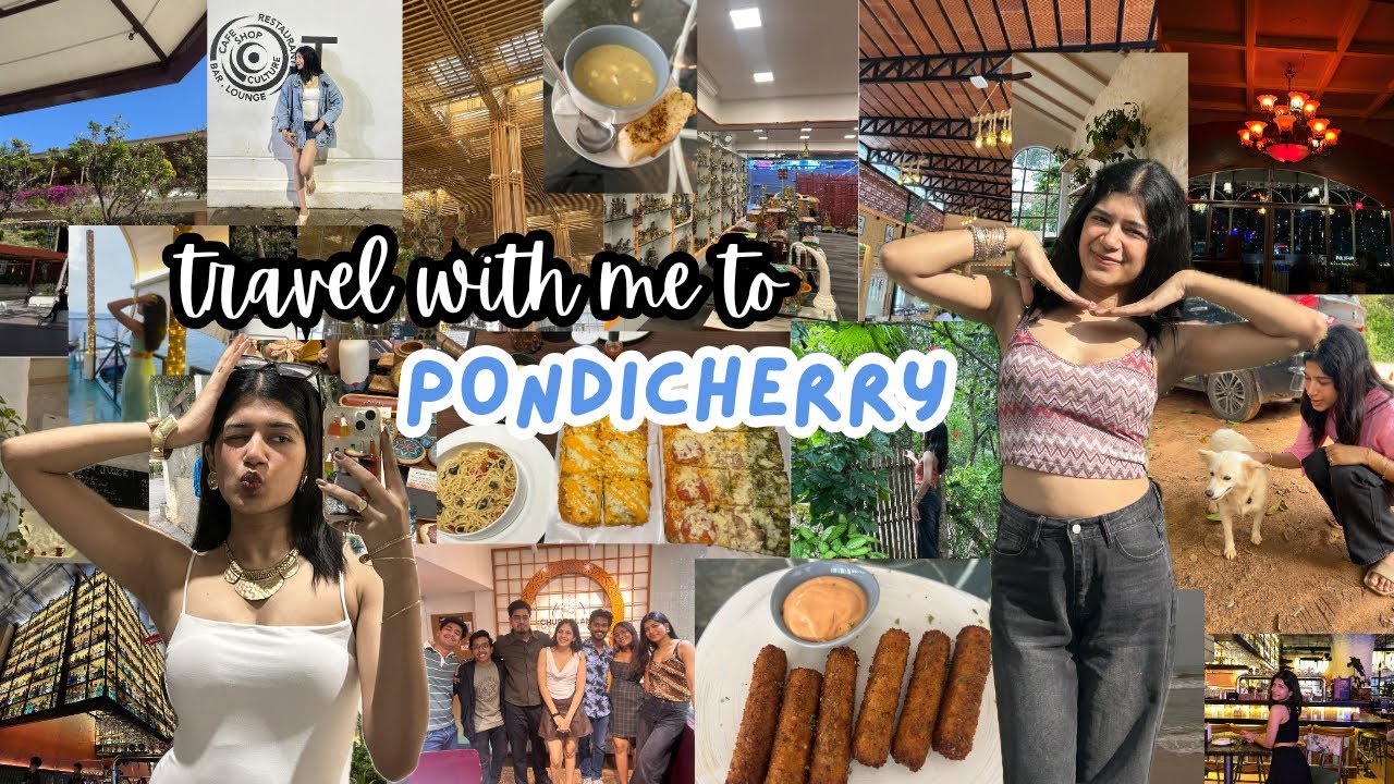 Bangalore to Pondicherry Road Trip with friends 🥰 | Best cafes, Beaches & Auroville  hidden gems 🤩