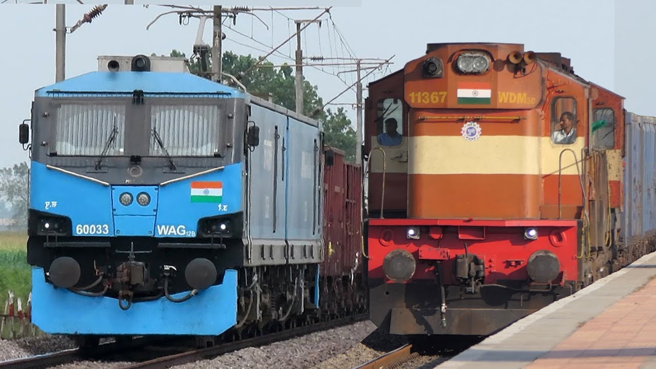 High SPEED Freight TRAINS | Diesel and Electric | Track SOUNDS + Beautiful CURVES | Indian Railways