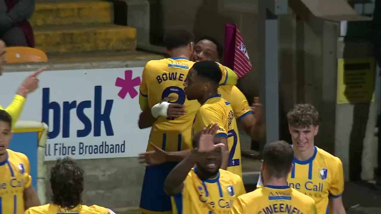 Victor Adeboyejo scores at Bradford