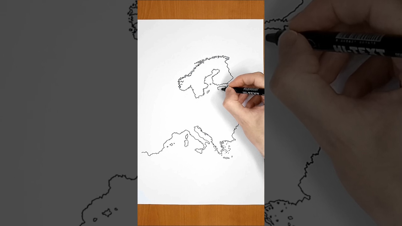 How to draw Europe Map 🗺️ Drawing Europe map #shorts #europe #map #drawing #art #viral