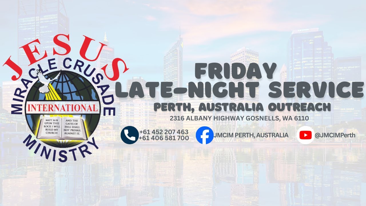 JMCIM PERTH AUSTRALIA Live Streaming of FRIDAY LATE-NIGHT SERVICE | JANUARY 30, 2026