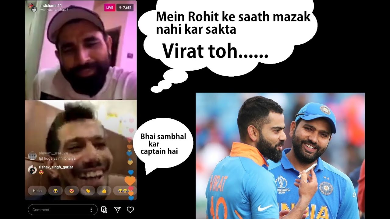 Virat Kohli or Rohit Sharma ? Answers Mohammad Shami in Live Chat With Yuzvendra Chahal