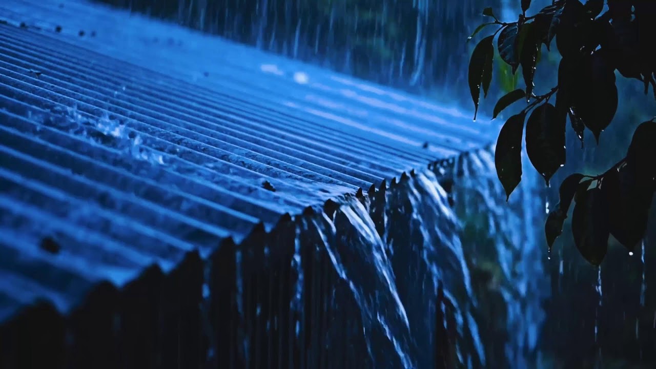 ASMR Sound of Night Rain on Tin Roof for Aesthetic Serenity, Cozy Sleep,and Whispers Nightfall 00208