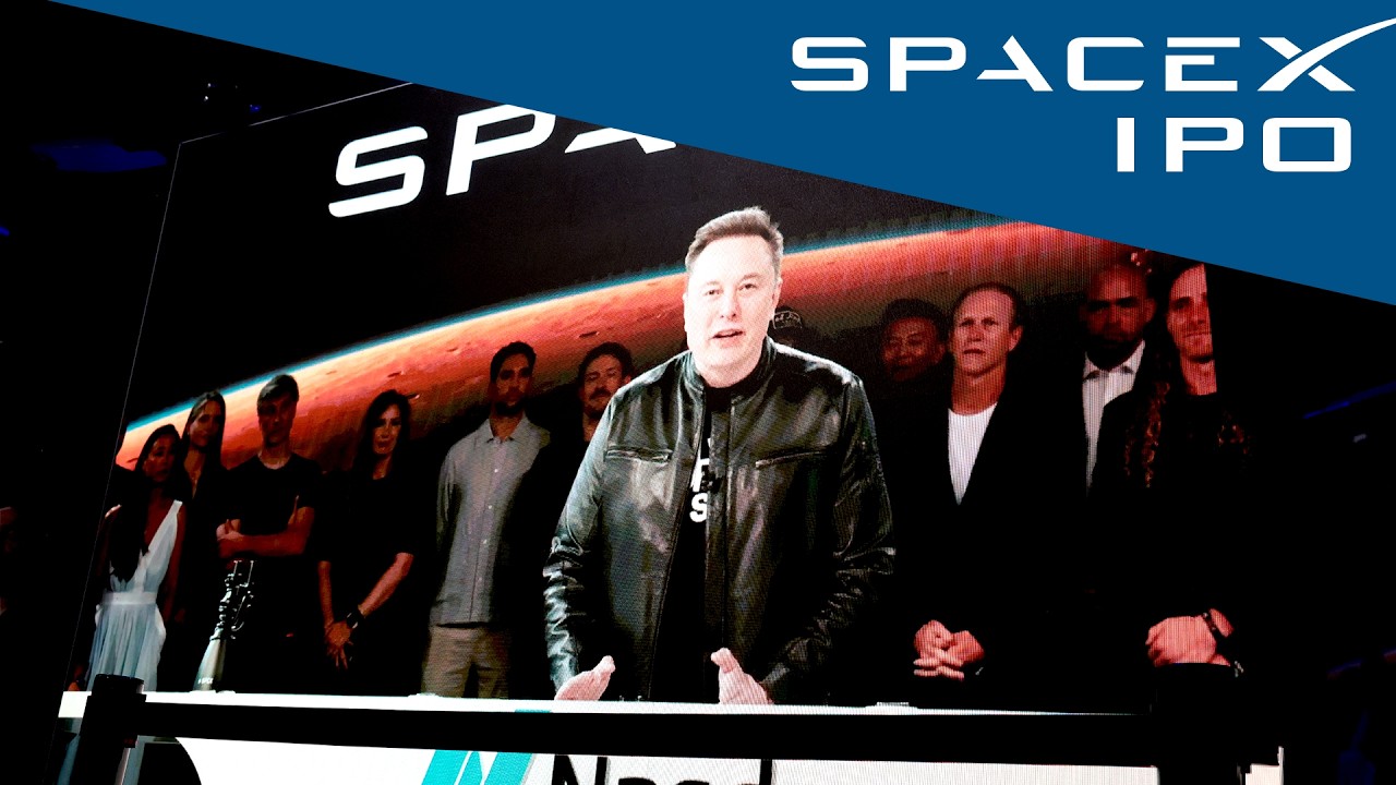 Посмотрите, как генеральный директор SpaceX Маск дистанционно звонит в колокол открытия Nasdaq в ...