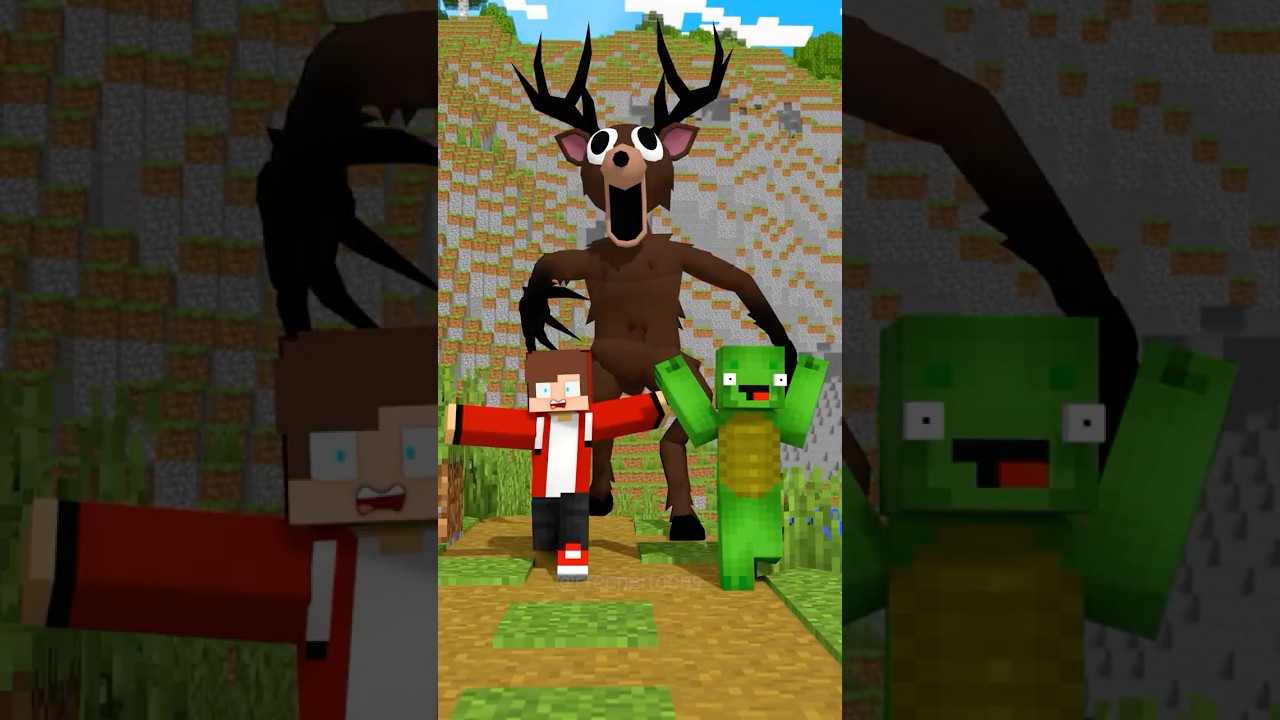 Help JJ and Mikey vs 99 Nights Deer - Maizen Minecraft #minecraft #animation