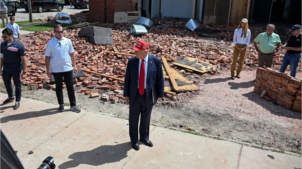 Donald Trump's message to Biden and Harris amid visit to hurricane-ravaged Georgia