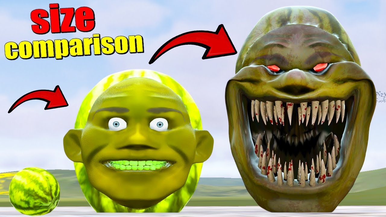 SIZE COMPARISON OF NEW CURSED LIN GANG MELON EATER in Garry's Mod!