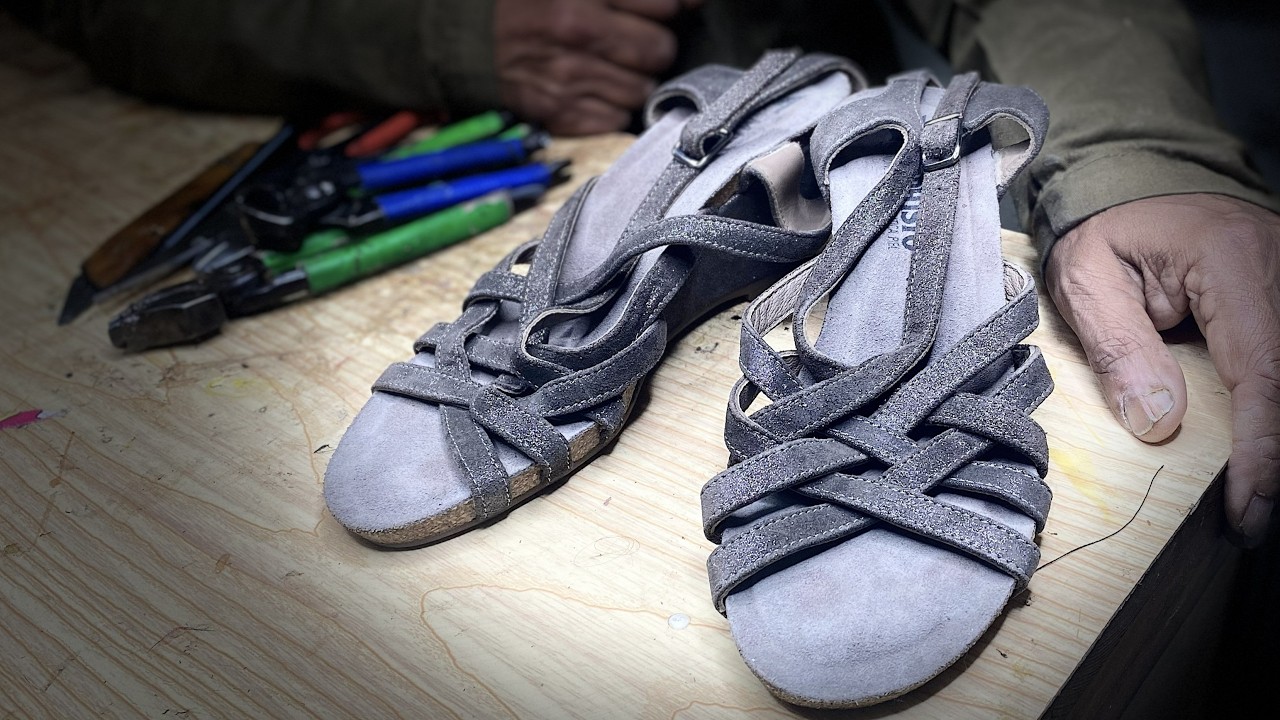 I Changed These Grey Sandals to Red! Unbelievable.