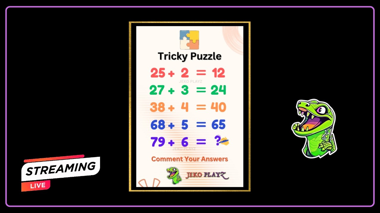 Live Math Puzzle | Live Math Quiz | IQ Test Quiz | Tricky Puzzle Quiz
