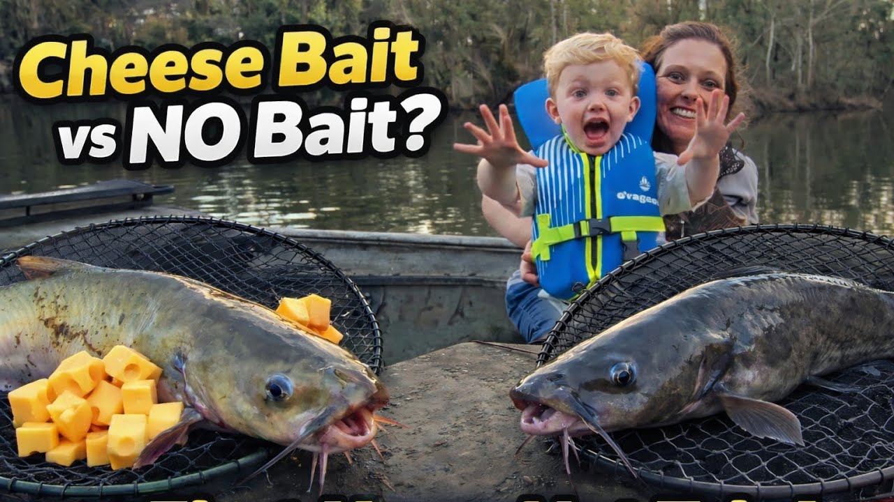  FIRST Hoop Net Catfish Trip&hellip; Cheese Bait vs NO Bait! | Catch Clean Cook