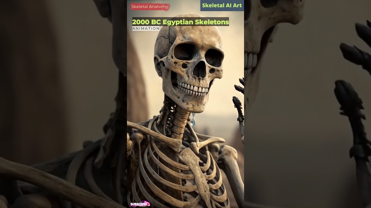 Illustration of 2000 BC Egyptian Skeletons Animation | Skeletal AI Art | 54