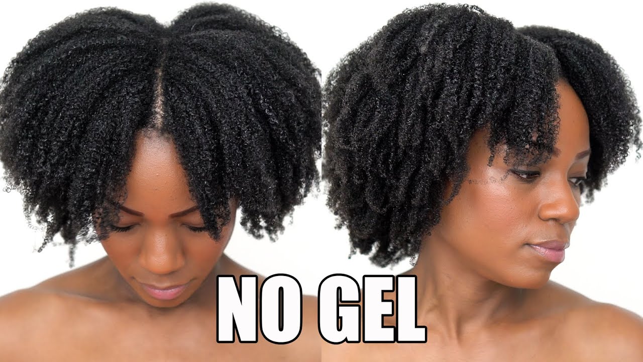NO WASH N GO - How I Define My Kinky, Coily Natural Hair (WITHOUT GELS OR CURLING PRODUCTS!)