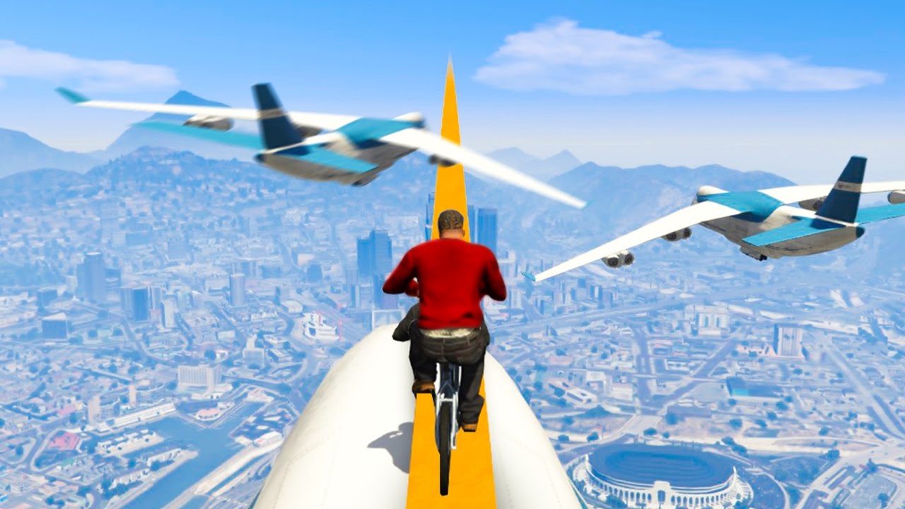 EXTREMELY DANGEROUS SKY BIKE TIGHTROPE! (GTA 5 Funny Moments)