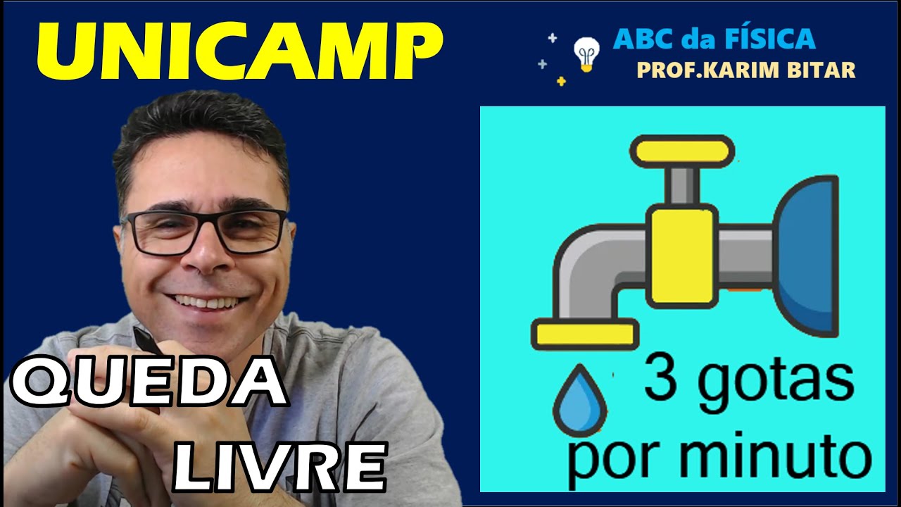 Unicamp-SP Uma torneira, situada a uma altura de 1,0 m acima do solo, pinga lentamente à razão