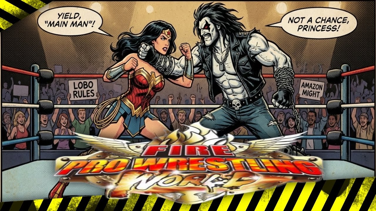 Wonder Woman vs. Lobo! - Fire Pro Wrestling World: Intergender Match