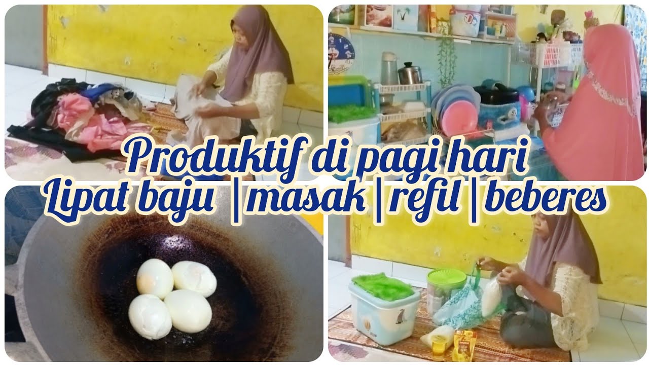 RUTINITAS IRT DI SORE DAN DI PAGI HARI LIPAT BAJU | MASAK HARIAN BEBERES LANJUT REFIL KEBUTUHAN 😊