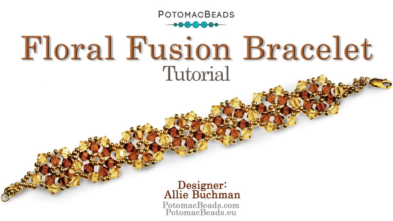 Floral Fusion Bracelet- DIY Jewelry Making Tutorial by PotomacBeads