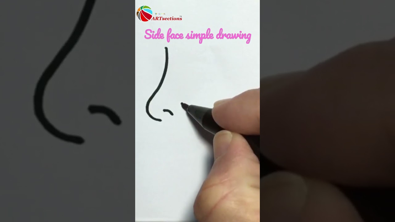 BEAUTIFUL SIDE FACE SIMPLE DRAWING - #shorts #short