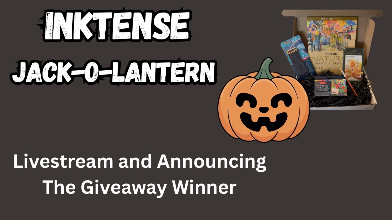 Inktense Jack-O-Lantern Livestream and Announcing The Giveaway Winner!