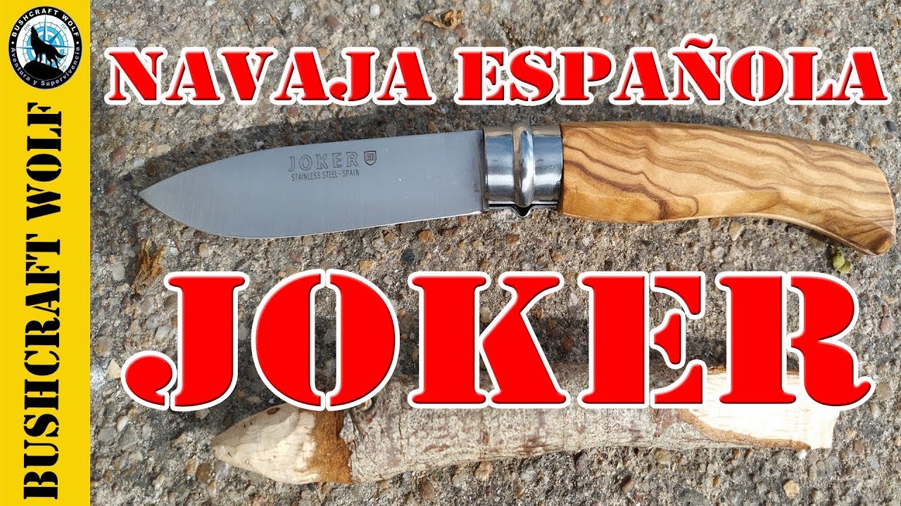 Navaja Joker - Revision Navaja Española con filo plano y cachas de olivo