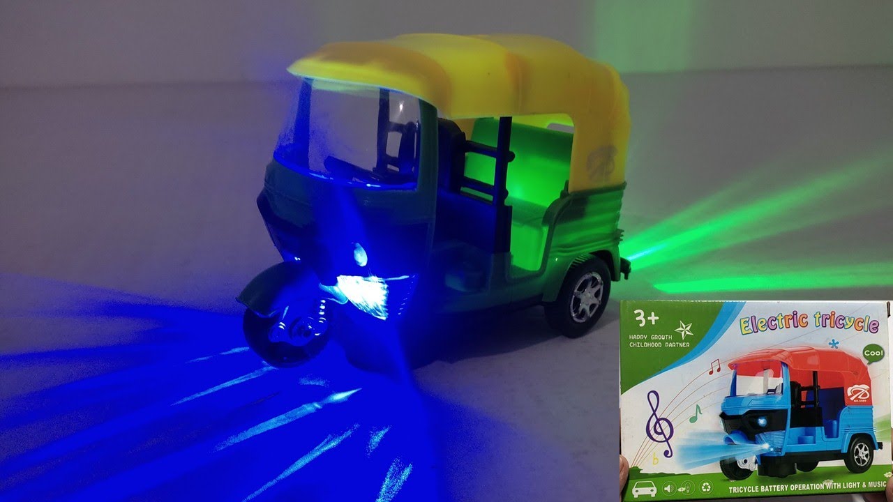 Musical Electric Tricycle Auto Rickshaw Toy Battery Operated Unboxing & Testing - Fun Toy tv