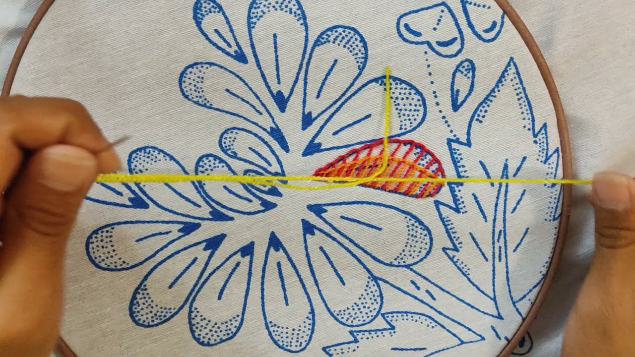 bordar flor de muchos pétalos (puntada sencilla)
