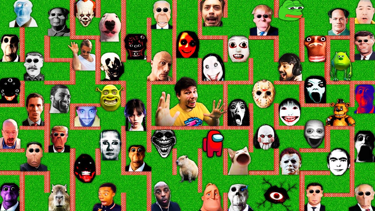 SURVIVAL MAZE of MRBEAST with 100 NEXTBOTS in MINECRAFT animation! OBUNGA gameplay coffin meme