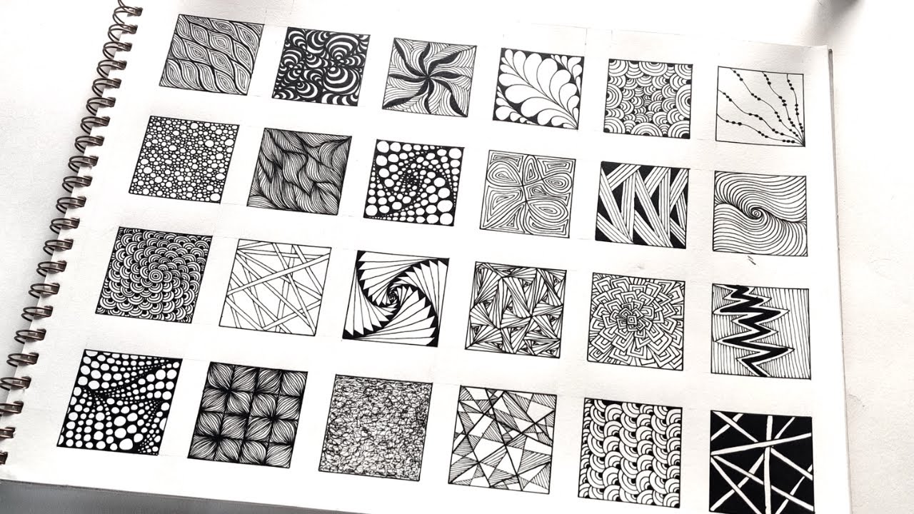 24 Easy zentangle Patterns || 24 mandala patterns || Doodle Patterns, Mandala Patterns