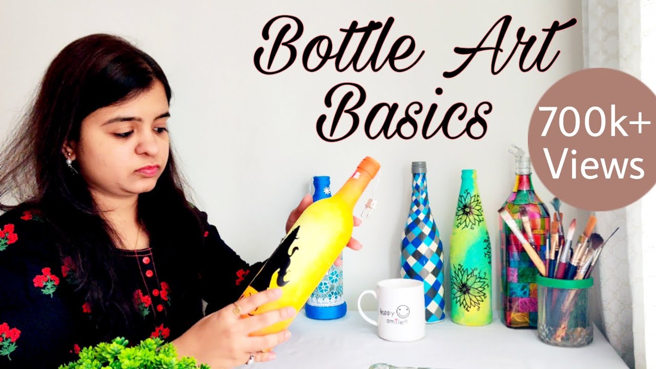 How To Paint Glass Bottle | Bottle Painting | DIY Bottle Art | Kashmira Art | Episode 34
