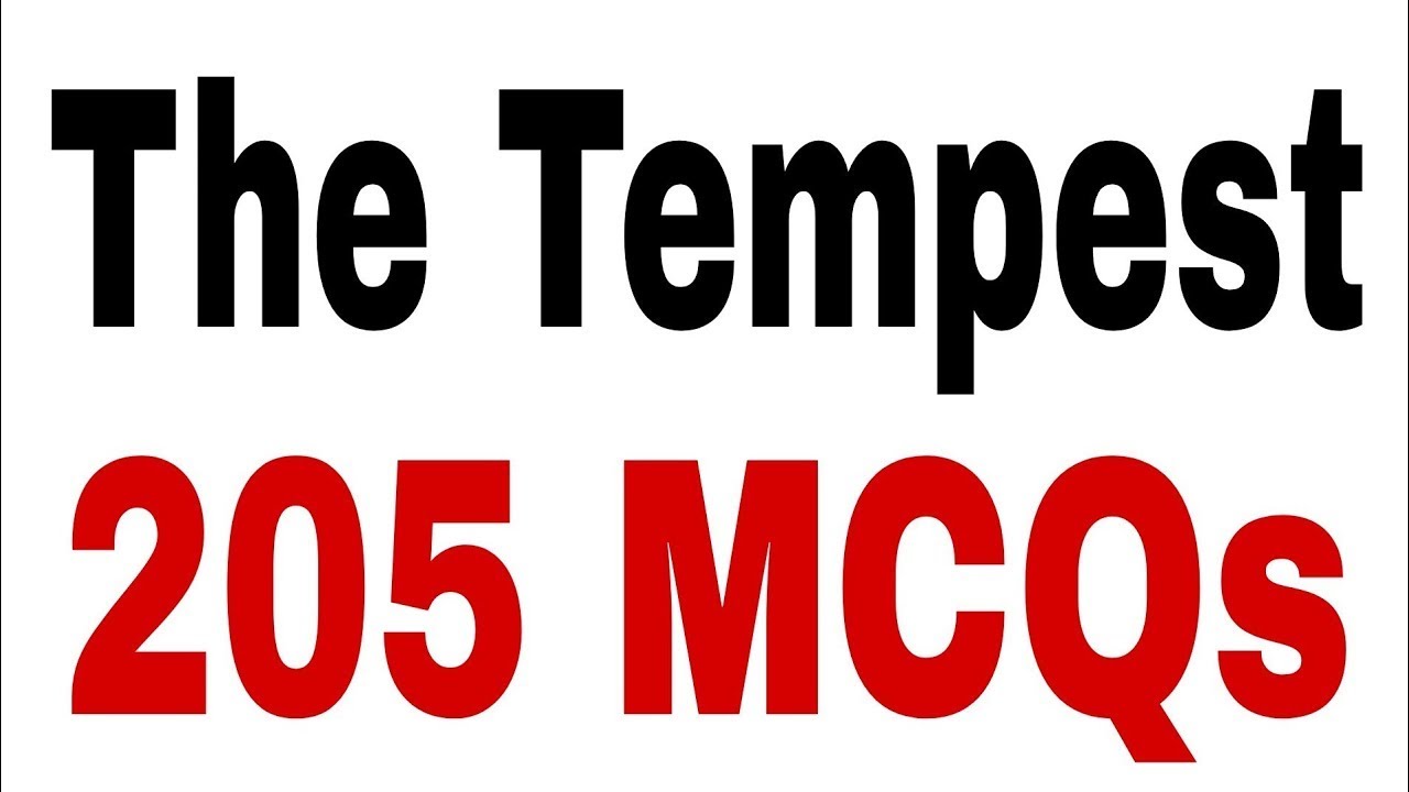 The Tempest MCQs l The Tempest Quiz l The Tempest by Shakespeare l MCQs on The Tempest I ELP
