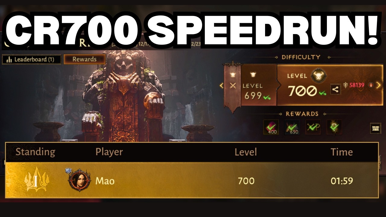 Challenge Rift 700 1m59s & Build [Diablo Immortal]