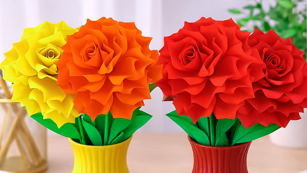 Easy Amazing and Beautiful Paper Flower Making For Home Decoration | Handmade Paper Flowers DIY