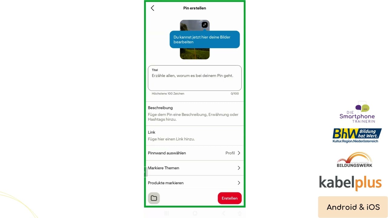 Pinterest Pin & Pinnwand