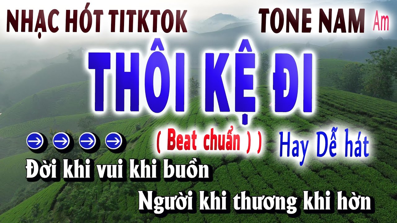 THÔI KỆ ĐI KARAOKE TONE NAM ( BEAT HAY DỄ HÁT ) SONG NHIEN KARAOKE