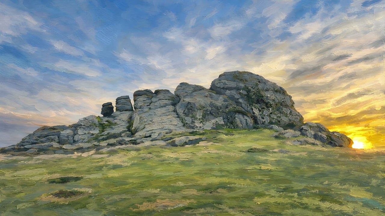 Devon Moorland at Sunset | Luxury 4K Frame TV Wall Art (2 Hours)