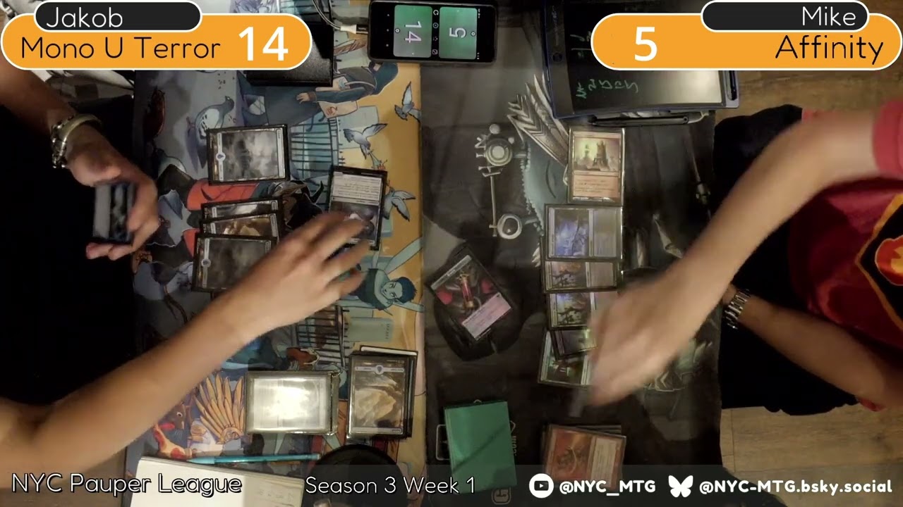 Mono Blue Terror vs Grixis Affinity | NYC Pauper League Week 2 Season 3 | MTG Gameplay