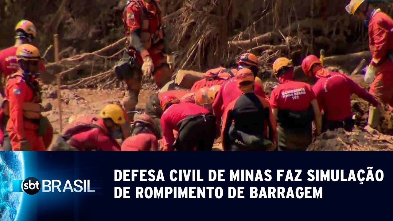 Defesa Civil de Minas faz simulação de rompimento de barragem da Vale | SBT Brasil (18/05/19)
