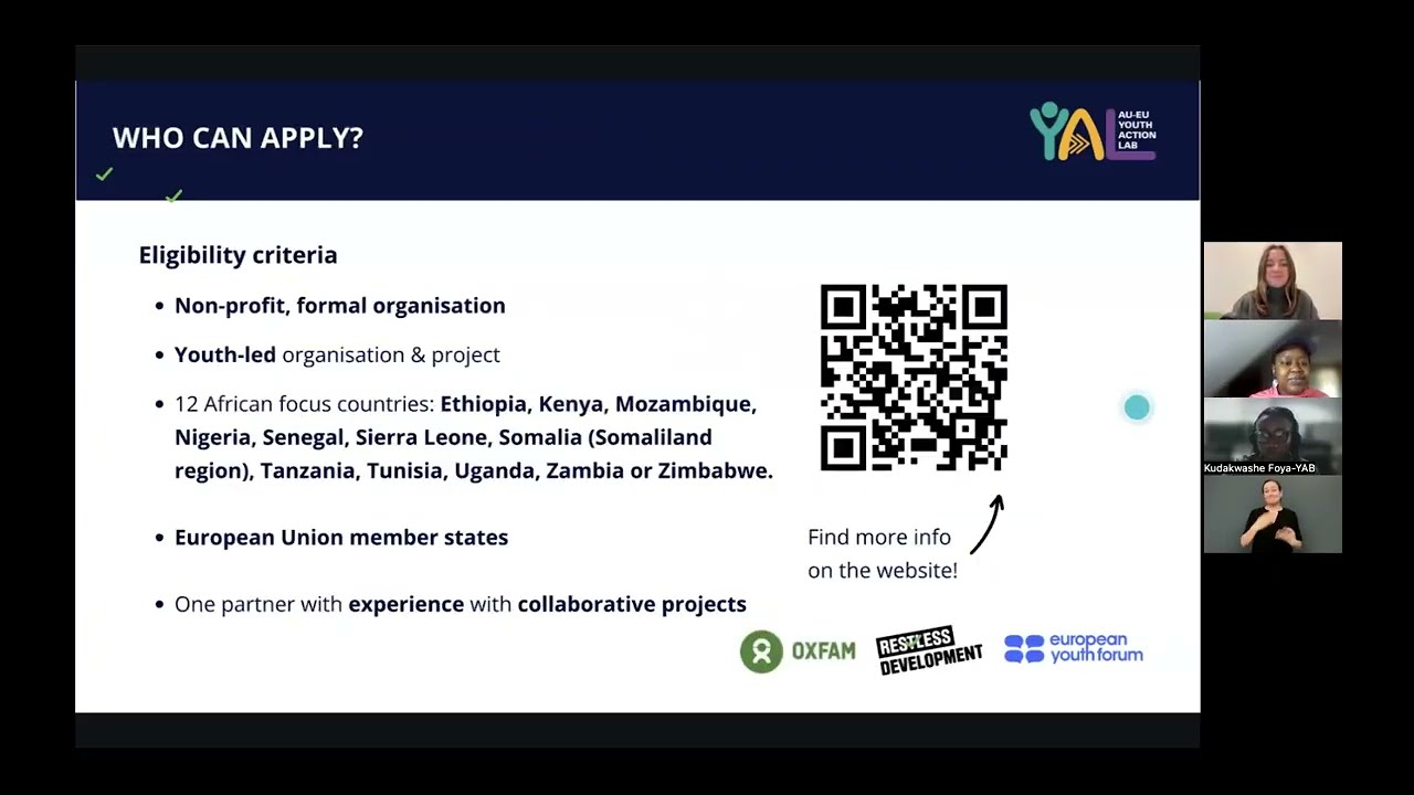 Cooperation Grants Webinar- AU-EU Youth Action lab Grants