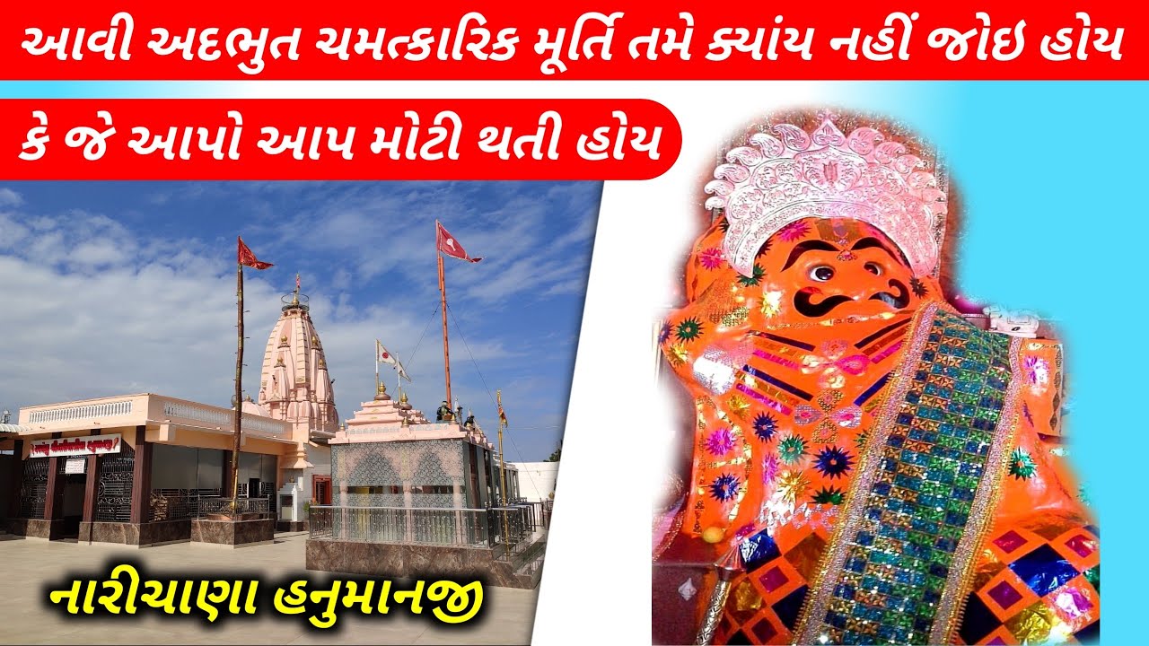 આવી અદભુત ચમત્કારિક મૂર્તિ તમે ક્યાંય નહીં જોઇ હોય કે જે આપો આપ મોટી થતી હોય || નારીચાણા હનુમાનજી