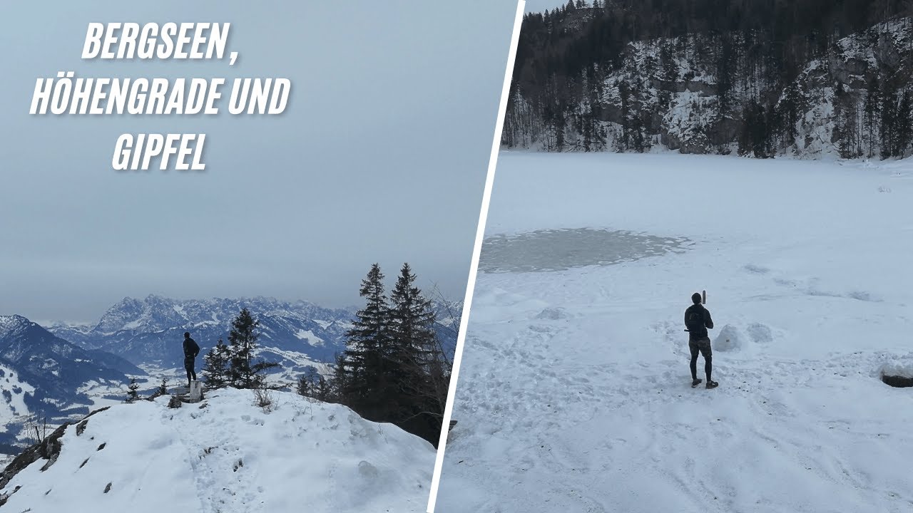 Geiler Winterlauf über Höhengrade, Gipfel und an einem Bergsee vorbei