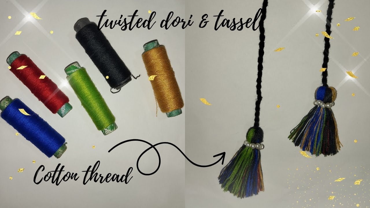 How to make Dori / Cotton thread Dori/ Dori with Tassels/ Twisted Dori for kurti and frock 